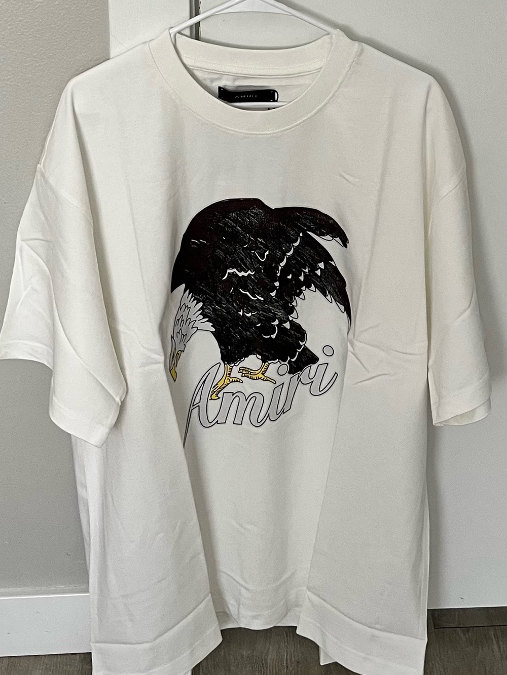 AMIRI White Tee with Black Eagle Graphic